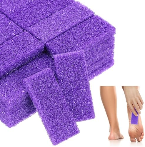 100 Pcs Pumice Stone for Feet Scrubber Dead Skin Disposable Foot Scrubber Pumice Pads Foot Pumice Foot Callus Remover for Feet Pedicure Foot Heel Exfoliator Tool Purple Pumice Sponge Salon Home Use