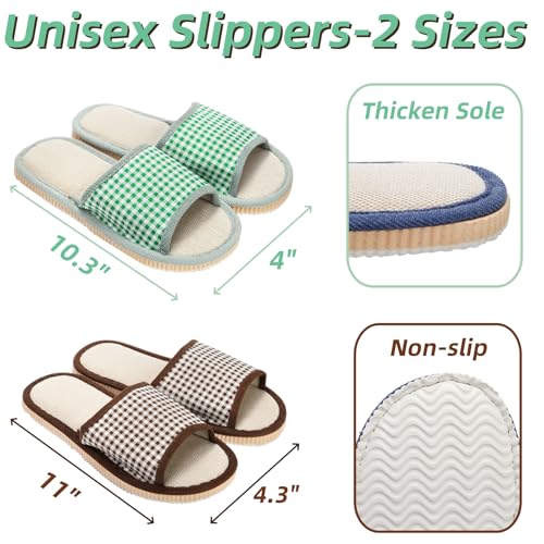 10 Pairs Washable House Slippers for Guests, Disposable Indoor Slipper with Thick Sole, Non Slip Open Toe Slipper, Spa Slipper Bulk for Home, Hotel, Bedroom, Travel, Unisex Universal Size