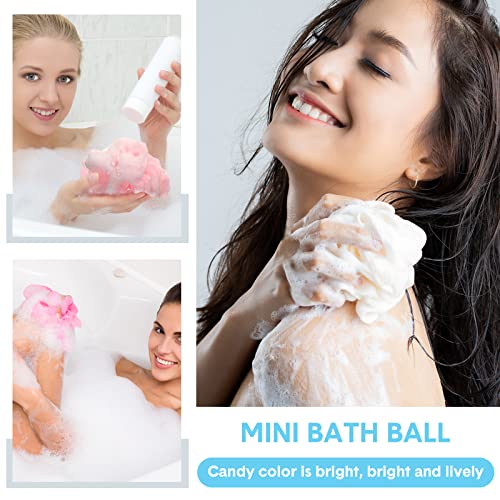 50 Pack Loofah Sponge Bath Sponge Shower Loofah Mesh Shower Ball Bath Pouf Wash Body Puff for Women Men, 30 g (Multicolor)