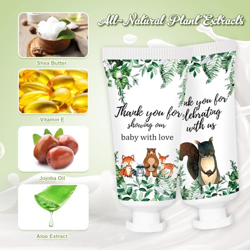50 Pcs Baby Shower Hand Cream Gifts Bulk,Woodland Baby Shower Party Favors Gifts for Guests Figure Hydrating and Soothing Hand Lotion for Wedding Thank You Favors Party Stuffers