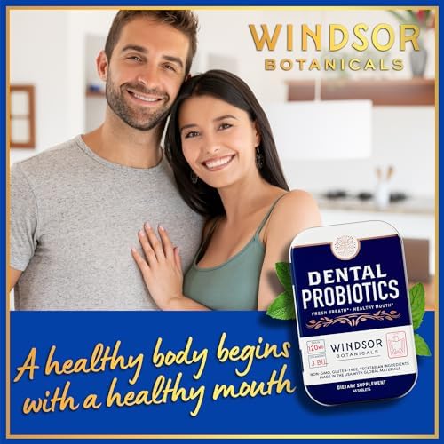Dental Probiotics for Teeth and Gums - 3BN CFU Lactobacillus Salivarius Acidophilus Casei Tablets - Oral Probiotics for Mouth Bad Breath Treatment for Adults - 45 Chewable Dental Probiotic in a Tin