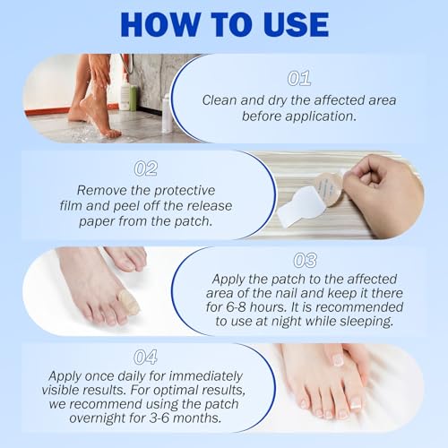 2Pack Fungal Nail Patches, Nail Fungus Patches for Toenail, Fingernail Fungus Treatment,Overnight Toe Nail Treatments for Damaged Nails Ingrown Toenail Foot Nails Repair and Care