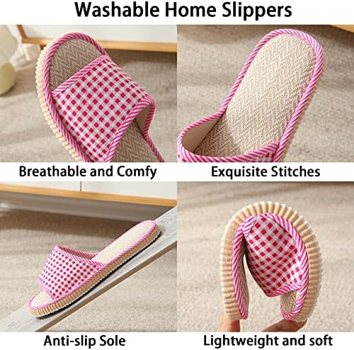 10 Pairs Washable House Slippers for Guests,Disposable Slippers for Guests,Breathable Open Toe Indoor Slipper,Spa Slipper for Guests,Home,Bedroom,Hotel,Travel,Unisex Universal Size(6 Large Size+4