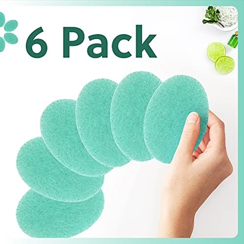 Impresa Double Sided Body Sponge - Scrub Sponge 6 Count White & Blue Puff Pads - Buff Puff Style Exfoliating Pads for Dead Skin & Dirt Removal