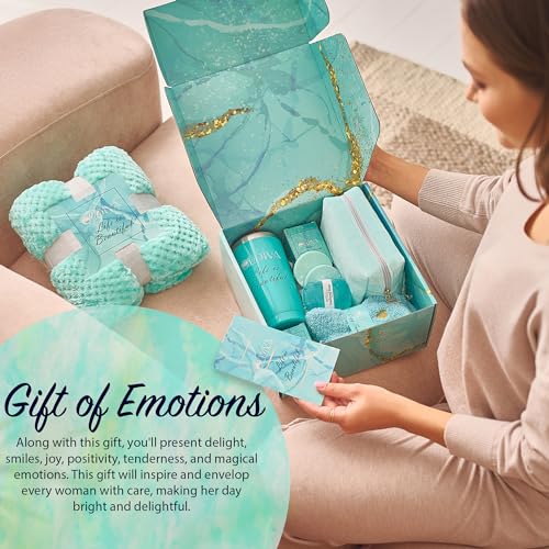 11 Pcs Spa Gift Basket for Women – Luxury Bath Set with Shower Steamers, Water Tumbler, Fuzzy Socks & More – Relaxing Pamper Kit for Birthday, Mother’s Day, Christmas & Self Care Gifts