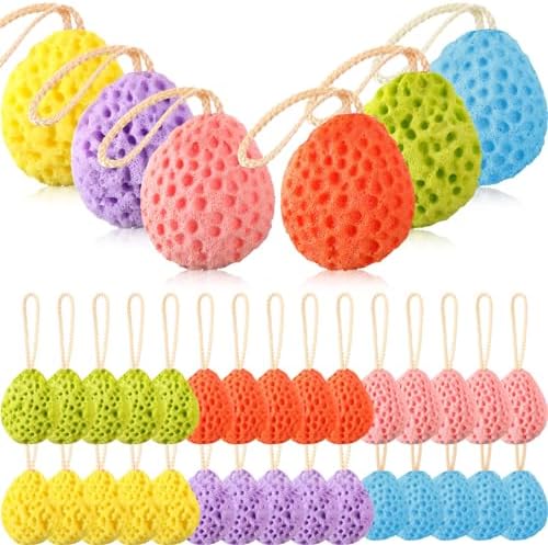 36 Pcs Bath Sponge Deep Cleansing Body Loofah Gentle and Deep Exfoliating Body Scrubber Bath Accessories Men Women Baby Sponge for Bathing Shower (Multicolor)