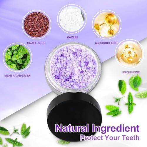 2025 New Teeth Restoration Mineral Powder Purple Natural Mineral Tooth Powder for Teeth Whitening Tooth Strengthening & Gum Care Fresh Breath