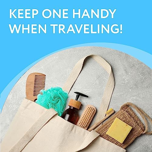 IMPRESA Mesh Bath & Shower Loofah Sponges 6-Pack - 5-Inch Blue Exfoliating Body Puffs - Rich Lather for Men & Women