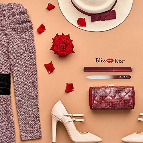 Bliss Kiss Simply Crystal Nail File - Large - Czech Glass - with case and Sleeve