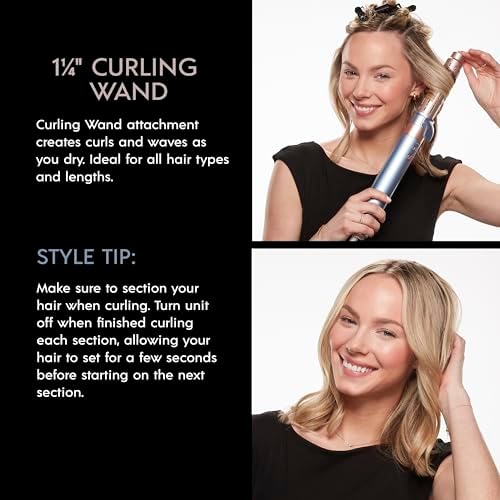 INFINITIPRO by CONAIR DigitalAIRE Multi Hair Styler, Air Styling System for Curls, Waves, Blowouts & Volume, 4 Attachments to Personalize Your Look Plus Storage Bag, Light Blue