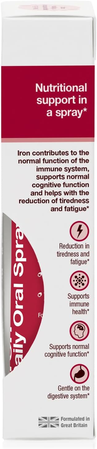 BetterYou Iron 5 Oral Spray - Natural Liquid Vitamin Supplement - Daily Iron Supplement Vitamin Spray - Easy, Tasty Alternative to Pills - 0.85 oz