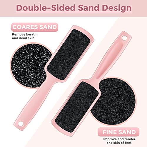 30 Pcs Foot File Dead Skin Foot Scrubber Remover Pedicure Double Sided Callus Heel Foot Scraper Professional Foot Exfoliator Feet Rasp for Smoothing Hard Rough Skin Kit, Pink, White, 7.87 x 1.77 Inch