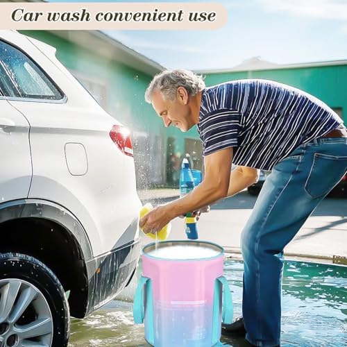 33L Folding Bucket Foot Bath, Multi-Function Portable Foot Tub Bag with Handle, Travel Outdoor Camping Portable Foot Bubbles Fishing (Teal)