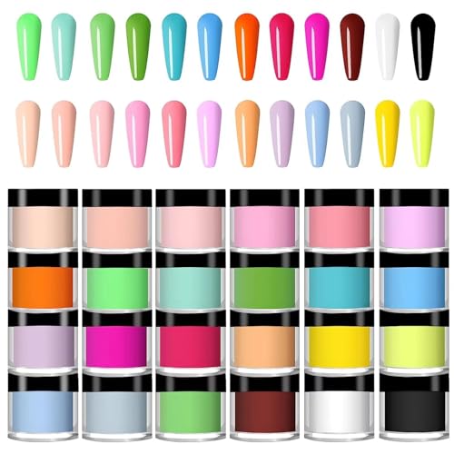 24 Color Acrylic Nail Powder Set, Acrylic Powder Set, Nail DIY Art Design, Acrylic Nail Art 3D Nail Sculpture French Nail Extension, Gift for Women