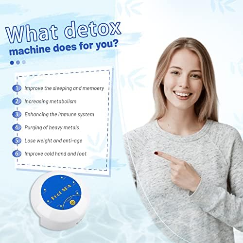 Ionic Foot Bath Detox Machine, Portable Feet Detox Machine for Home, Salon-Level Ionic Foot Spa Machine with Basin, 100 Basin Liners, Two Arrays