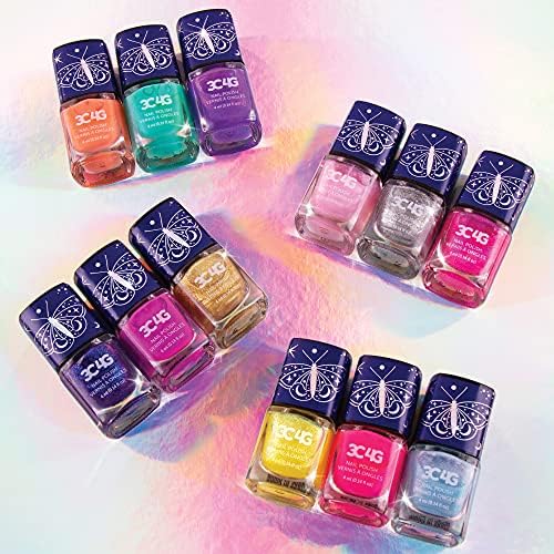 3C4G Celestial 12-Pack Nail Polish Tower for Girls & Teens - 12 Vibrant, Non-Toxic Colors - Safe & Fun Nail Polish Set for Kids Ages 8+ Perfect for Birthdays, Parties, & DIY Manicures Make It Real
