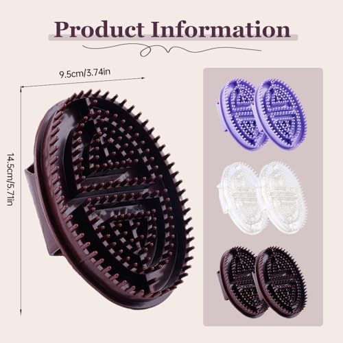 2PCS Meridian Massage Brush, 2025 New Handheld Bath & Body Brushes Massage Comb Essential Oil Brush Body Scrubber Bath Body Brushes for Body and Leg Relaxation (White)