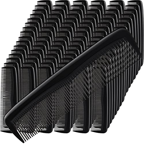 150 Pieces Hair Combs Bulk Black Plastic Pocket Hair Combs 5 Inch Fine and Wide Tooth for Women and Men, Hotel, Travel, Charity, Homeless, Nursing Home