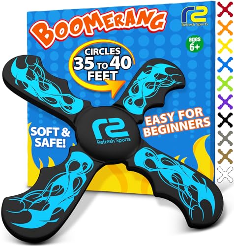 Boomerang Kids Outdoor Flying Disc - Soft Toy Boomerangs Gifts for Boys 8-12 & Girls 8-12 - Best Easter Basket Stuffers Gift Ideas for Kids - Outside Boys Toys Age 6 7 8 9 10 11 12 & Up Backyard Games
