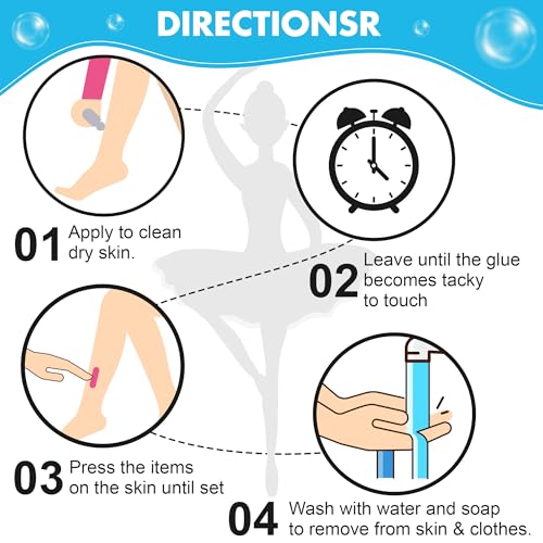 1 Pcs Roll On Body Glue for Dancers with Metal Tip Roller Ball, 2oz Sweat-Resistant Body Adhesive, Clear & Non Toxic Liquid Butt Adhesive for Compression Stockings, Wig Glue, Residue Free