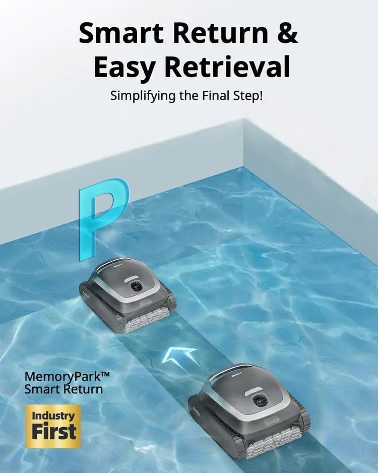 Beatbot AquaSense Cordless Robotic Pool Vacuum for Inground Pool - Cleans Floor, Walls, and Waterline, Intelligent Path Opimization - Suitable for above & In-Ground Pools up to 2,260 sq.ft, Light Gray