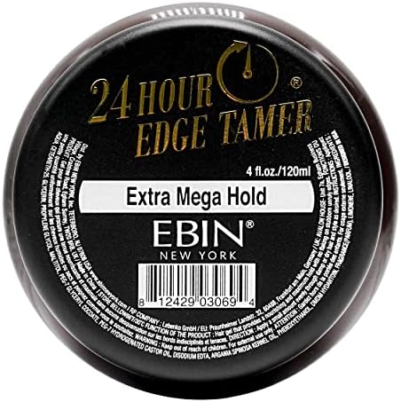 24 Hour Edge Tamer Extra Mega Hold, 8.25 oz by EBIN NEW YORK – Humidity-Resistant, Long-Lasting Hold – No Flakes or Residue – Styling Gel for Sleek Looks – Suitable for All Hair Types (1 Pack)