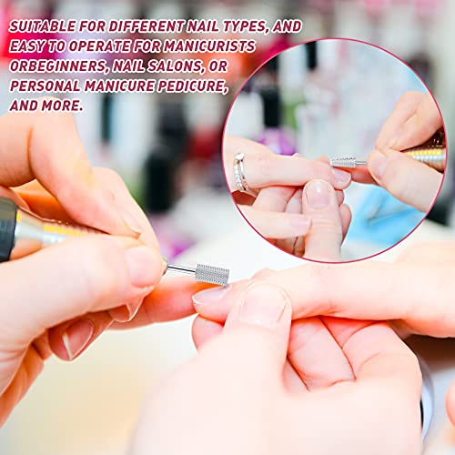 Honoson 10 Pcs Nail Drill Bits Set, 3/32 Inch Cuticle Tungsten Carbide Bits for Nail Tech, File Remove Acrylic Gel Polish, Manicure Pedicure Tools for Salon Home Supplies(Silver)