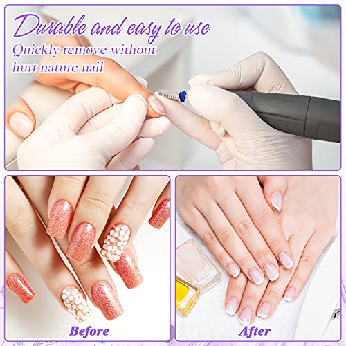 Honoson 3 Pcs Carbide 5 in 1 Nail Drill Bit Set Two Way Rotate Use for Both Left and Right Handed，Xf，F，M 3/32 Inch Drill Nails for Acrylic Nail Gel Fast Remove(Silver)