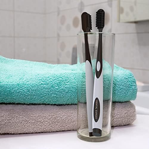 Black Charcoal Toothbrush Ultra Soft for Sensitive Gums - Teeth Whitening Brush for Adults & Children [Extra Family Pack] Super Soft Tip Bristles