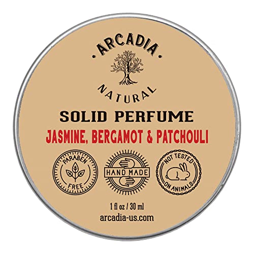 Jasmine, Bergamot and Patchouli - Handcrafted with natural oils and butters, Vegan and alcohol-Free perfume