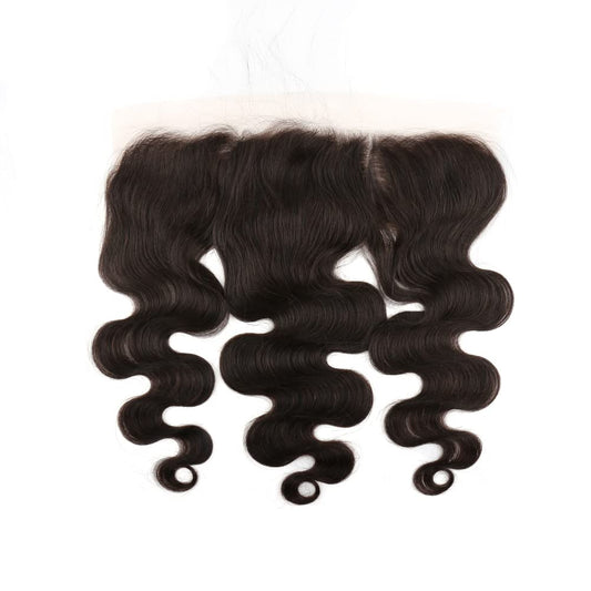 Greatremy 13x4 Body Wave Human Hair Lace Frontal, Free Part Natural Hairline with Baby Hair, 130% Density Full Cuticle Aligned Wavy Hair Fronal (10 inch)