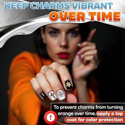 240 Pcs Silver and Gold Cross Nail Charms Bulk – 3D Silver and Gold Nail Charms Cross for DIY & Professional Manicures – Large-Pack for Creative Manicures with Shiny Crosses Accents