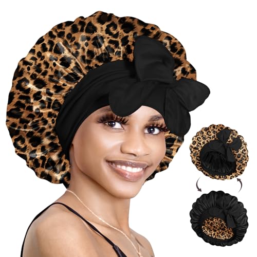 BONNET QUEEN Silk Bonnet for Sleeping Women Reversible Double Layer Satin Bonnet Hair Bonnet Night Sleep Cap for Curly Hair