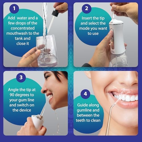 GuruNanda Gums of Steel Kit – Advanced Dental Water Flosser (UV Mode), Concentrated Mouthwash, Cocomint Pulling Oil, Butter on Gums Toothbrush & Tongue Scraper for Happy Gums