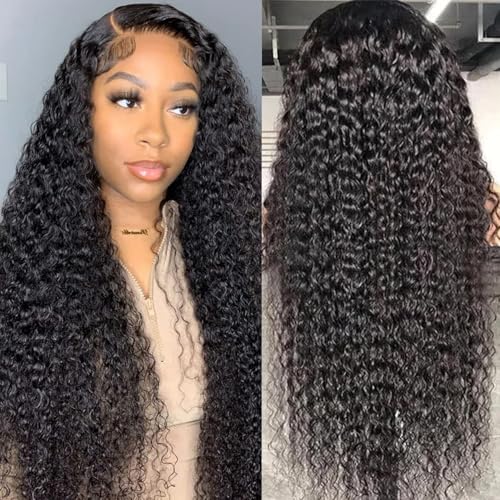 Brazilian Virgin 24 Inch 5x5 HD Lace Closure Deep Wave Wig - Human Hair, Glueless, Pre-Plucked, Deep Curly, 180% Density