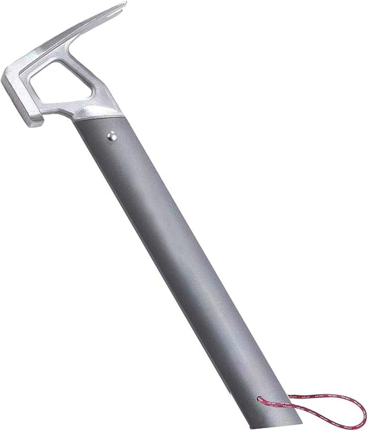 Tent Stake Hammer - Multifunctional Tent Stake Hammer for Rocky Terrains - Lightweight Camping Hammer with Bottle Opener -Ultimate Camp Hammer for All Campers (Tent Stake Hammer-Gray)