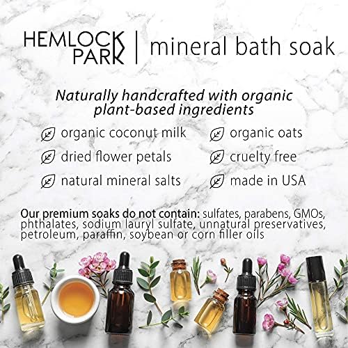 Hemlock Park Blood Orange Sage Coconut Milk Bath Soak | Organic Coconut Milk, Botanicals, Dead Sea, Epsom, and Himalayan Pink Mineral Salts | 9.5 oz Jar