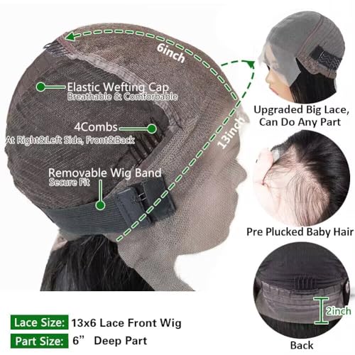 28 Inch 13x6 Balayage Highlight Lace Front Wig Human Hair 13x6 HD Lace Front Wigs Human Hair Body Wave Wig 180% Density FB/27 Colored Frontal Wigs Glueless for Women Ombre