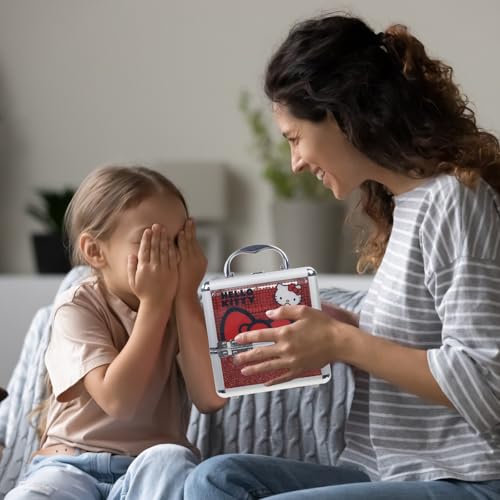 Hello Kitty - Townley Girl Train Case Cosmetic Makeup Set Includes Lip Gloss, Eye Shimmer, Nail Polish, Hair Accessories & More! For Girls, Ages 6+ Perfect for Parties & Makeovers