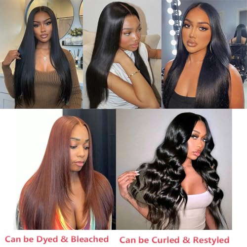 10A Straight Bundles Human Hair 20 22 24 Inch Straight Hair 3 Bundles Unprocessed Brazilian Virgin Human Hair Extension Double Weft Natural Black