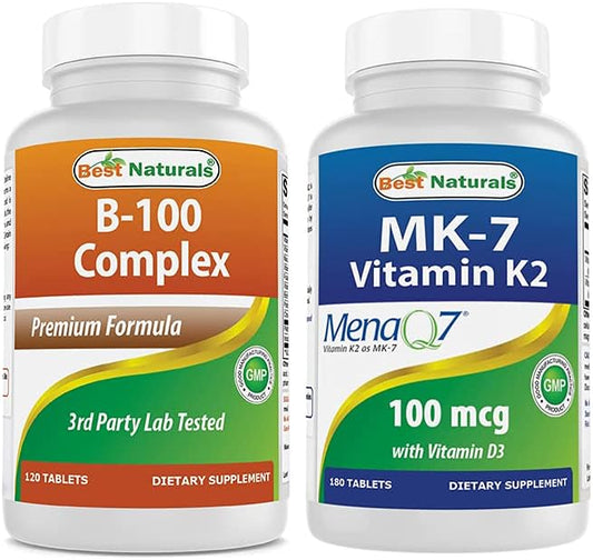 Best Naturals B-100 Complex & K2 D3 180 Tablets