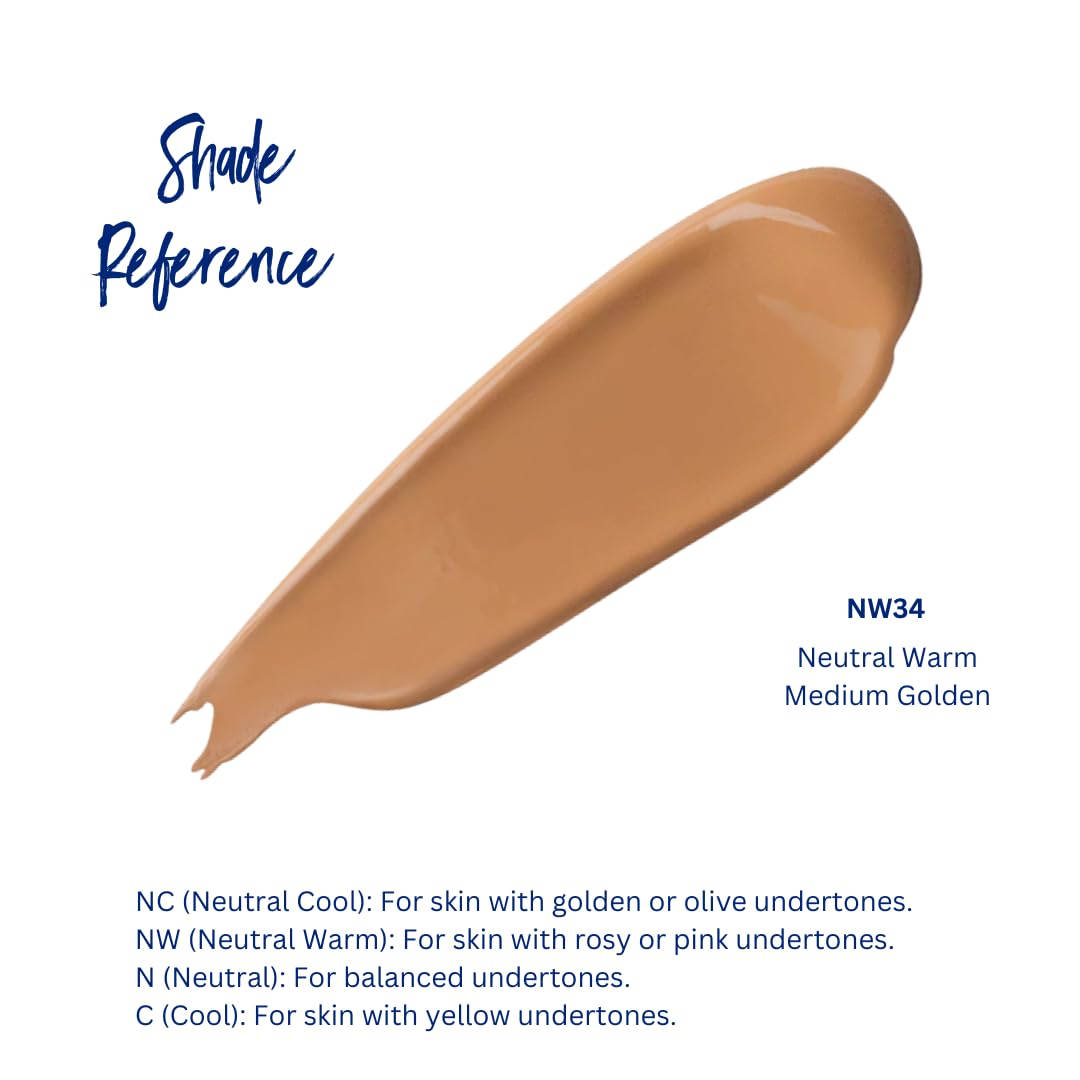 Best Bronze Bombshell Body Makeup - Tattoo Cover Up Makeup & Body Foundation Waterproof - Tattoo Concealer Waterproof for Scars, Varicose Veins Cover Up & Leg Foundation (NW34 Medium Golden)