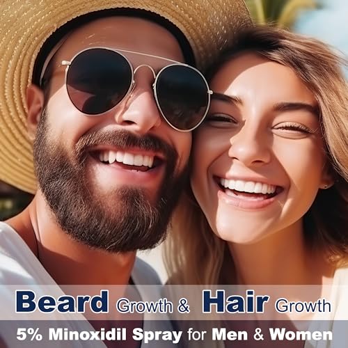 5% Minoxidil for Men Hair, Minoxidil for Women Hair Growth, Minoxidil 5 Percent Hair Regrowth for Men, Minoxidil Spray for Hair and Beard Growth 2PCS