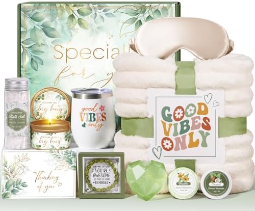 Birthday Gifts for Women Self Care Gifts, Relaxing Spa Gifts Baskets Get Well Soon Gifts Care Package for Women with Blanket, Unique Gifts Idea for Mom Mother Her Wife Girlfriend Best Friend Sister
