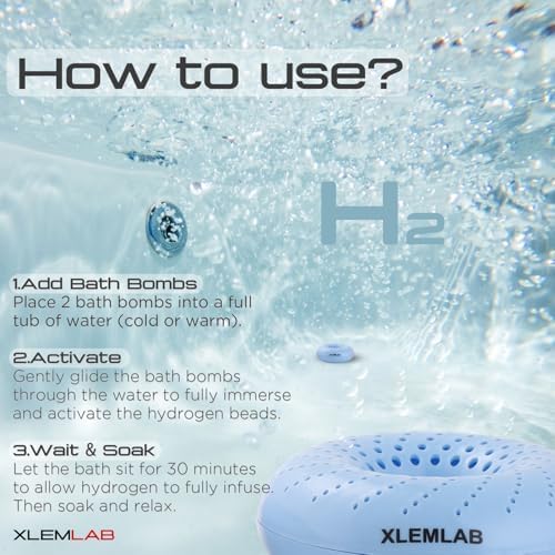 Hydrogen Bath Bombs for Women, Hydrogen Water Tablets for Bath Soak, H2 Water for Face Washing Bathing Spa & Hot Tub, Enhance Skin Hydration Body Relaxation Anti-Aging 4 Packs