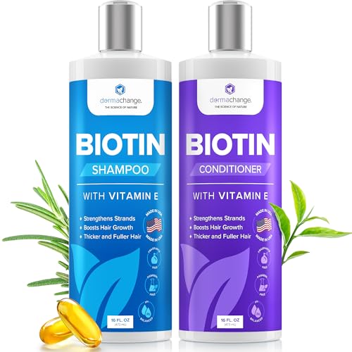 Biotin Shampoo and Conditioner Set - Hair Growth Shampoo and Conditioner for Men & Women - Shampoo Conditioner for Dry, Damage & thinning hair with Tea Tree, Manuka Honey & Rosemary 16oz
