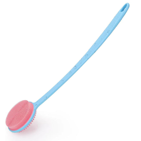 VWMYQ Silicone Back Scrubber for Shower, Bath Body Brush with Long Handle, Double Sided Shower Brush for Shower Exfoliating and Massage Can Produce Rich Foam, Long Handle Back Scrubber for Men