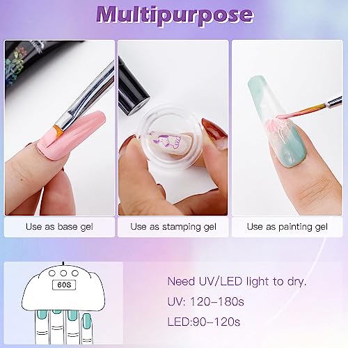 Biutee Nail Stamping Polish Gel 24 Colors 5ML UV LED Stamping Gel Nail Polish Special Printed for Nail Stamp Plate Stamper