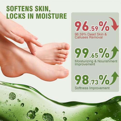 18 Pairs Moisturizing Foot Masks with Shea Butter, Jojoba Oil, Vitamin E & Urea, Intensely Hydrating Foot Mask For Dry Cracked Feet, Moisturizing Socks for Cracked Heel Treatment