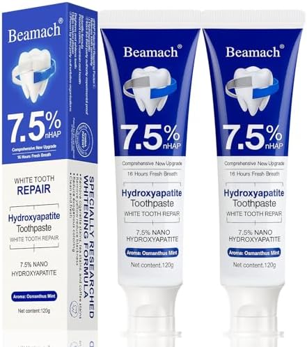 Hydroxyapatite Toothpaste - Fluoride-Free Nano Hydroxyapatite Toothpaste 7.5 | Enamel Repair | Breath Freshening | Mild Mint | Appropriate for Sensitive Teeth 4.23oz (2)